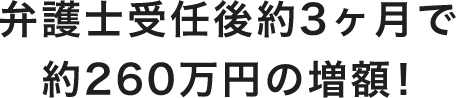 弁護士受任後約3ヶ月で約260万円の増額!